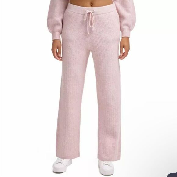 Womens DKNY Cashmere Blend Sweater Knit Pants Pink Size Medium - Picture 1 of 7